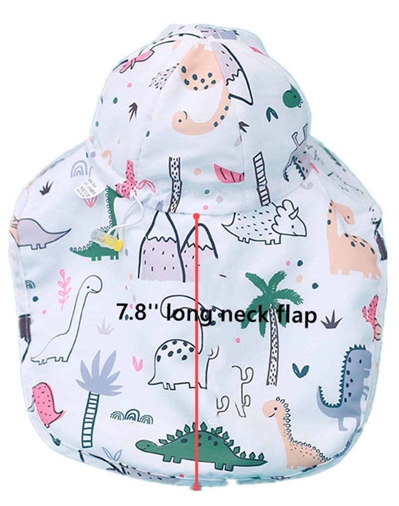 GZMM Baby Girls Wide Brim Sun Protection Hat UPF 50+,Foldable Baby Girl Boy Sun Hat (6-12 Months, Dinosaur) - Image 3